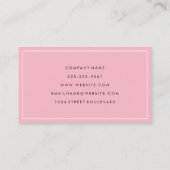 Eenvoudig grijs en roze met witte rand visitekaartje (Achterkant)