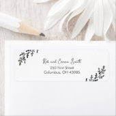 Eenvoudig grijs en wit botanisch terugkeeradres etiket (Insitu)