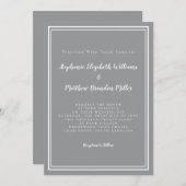 Eenvoudig grijs en wit bruiloft Modern Chic Minima Kaart (Voorkant / Achterkant)