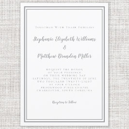 Eenvoudig grijs en wit bruiloft - Modern minimalis Kaart