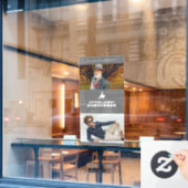 Eenvoudig grijs en wit duif fotosjabloon gedenktek raamsticker (Cafe Raam)