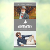 Eenvoudig grijs en wit duif fotosjabloon gedenktek raamsticker (Vel 3)