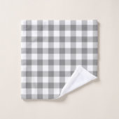 Eenvoudig grijs en wit gingham bad handdoek (Wasdoekje)