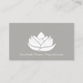 Eenvoudig grijs en wit Lotus Flower Visitekaartje (Voorkant)