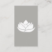 Eenvoudig grijs en wit Lotus Flower Visitekaartje (Achterkant)