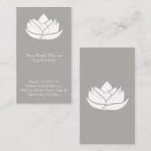 Eenvoudig grijs en wit Lotus Flower Visitekaartje (Voorkant / Achterkant)