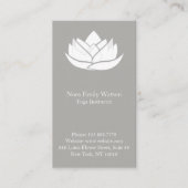 Eenvoudig grijs en wit Lotus Flower Visitekaartje (Voorkant)