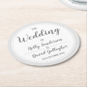 Eenvoudig, grijs en wit ontwerp ronde kartonnen onderzetter (Gebogen)