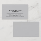 Eenvoudig grijs gewoon modern Visitekaartje (Voorkant / Achterkant)