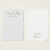 Eenvoudig, grijs, grijs, gouden beeldscherm voor K Visitekaartje (Voorkant /achterkant)