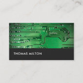 Eenvoudig grijs Groen circuit board Computer Repai Visitekaartje (Voorkant)