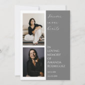 Eenvoudig grijs in liefdevolle geheugen begrafenis kaart (Voorkant)