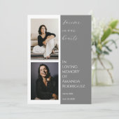 Eenvoudig grijs in liefdevolle geheugen begrafenis kaart (Staand voorkant)