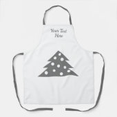 Eenvoudig grijs kerstboomfeest schort (Voorkant)