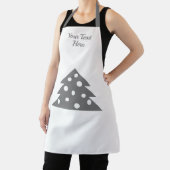 Eenvoudig grijs kerstboomfeest schort (Insitu)