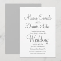 Eenvoudig grijs lettertype script huwelijk
