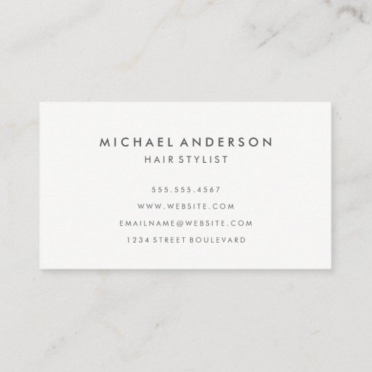 Eenvoudig grijs lettertype visitekaartje (Achterkant)