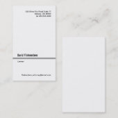 Eenvoudig grijs lijnverticaal Visitekaartje (Voorkant / Achterkant)