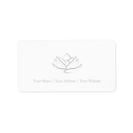 Eenvoudig grijs Lotus Flower Return-adreslabel Etiket (Voorkant)