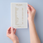Eenvoudig grijs menu voor schoonheidssalon (Hand)