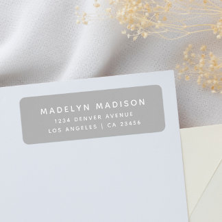 Eenvoudig grijs minimalistisch elegant retouradres etiket