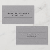 Eenvoudig grijs minimalistisch visitekaartje (Voorkant / Achterkant)