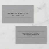 Eenvoudig grijs minimalistisch visitekaartje (Voorkant / Achterkant)