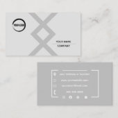 Eenvoudig grijs minimalistisch visitekaartontwerp visitekaartje (Voorkant / Achterkant)