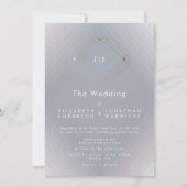 Eenvoudig grijs modern Geometric Gold Wedding Kaart (Voorkant)