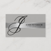 Eenvoudig grijs monochromatisch met zilveren stree visitekaartje (Voorkant)