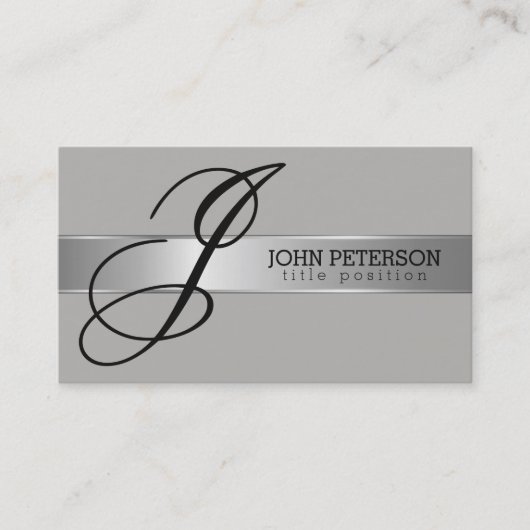 Eenvoudig grijs monochromatisch met zilveren stree visitekaartje