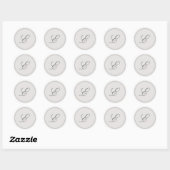 Eenvoudig grijs monogram Elegant Wedding Ronde Sticker (Vel)