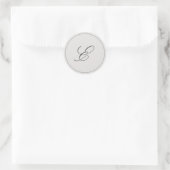 Eenvoudig grijs monogram Elegant Wedding Ronde Sticker (Tas)