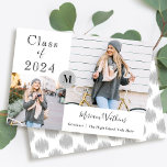 Eenvoudig grijs monogram Foto Afstuderen aankondig Aankondiging<br><div class="desc">Eenvoudige grijze monogram Foto Afstuderen Aankondiging Kaart</div>