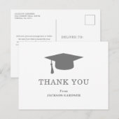 Eenvoudig Grijs Mortierraad Modern Afstuderen Briefkaart (Voorkant / Achterkant)