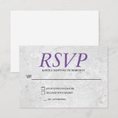 Eenvoudig grijs muur-huwelijk RSVP-reactie antwoor RSVP Kaartje (Voorkant / Achterkant)