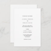 Eenvoudig grijs ontwerp - 3x5 trouwuitnodiging kaart (Voorkant / Achterkant)