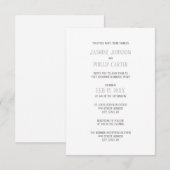 Eenvoudig grijs ontwerp - 3x5 Wedding/Ontvangst ui Kaart (Voorkant / Achterkant)