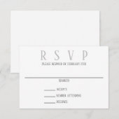 Eenvoudig grijs ontwerp - RSVP uitnodiging (Voorkant / Achterkant)