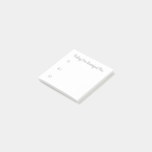 Eenvoudig grijs op witte dankbaarheid post-it® notes (Schuin)