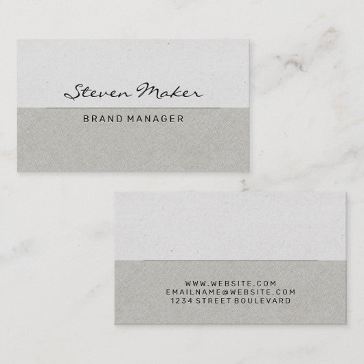 Eenvoudig grijs patroon kleurblok visitekaartje (Voorkant / Achterkant)