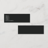 Eenvoudig grijs retrozwart oppervlak mini visitekaartje (Voorkant / Achterkant)
