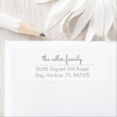 Eenvoudig grijs Script Return Address Label (Insitu)