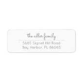 Eenvoudig grijs Script Return Address Label (Voorkant)
