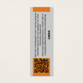 Eenvoudig Grijs Sinaasappel Logo QR Code Kleding P Mini Visitekaartjes (Achterkant)