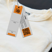 Eenvoudig Grijs Sinaasappel Logo QR Code Kleding P Mini Visitekaartjes