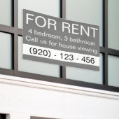 Eenvoudig grijs te huur Custom Real Estate Company Spandoek (Buitenkant Gebouw)