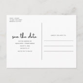 Eenvoudig Grijs Twee Foto Bruiloft Save the Date Aankondigingskaart (Achterkant)