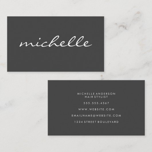 Eenvoudig grijs visitekaartje (Voorkant / Achterkant)