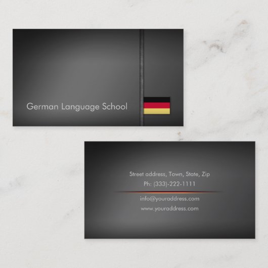 Eenvoudig grijs Visitekaartje van de Duitse taalsc (Voorkant / Achterkant)